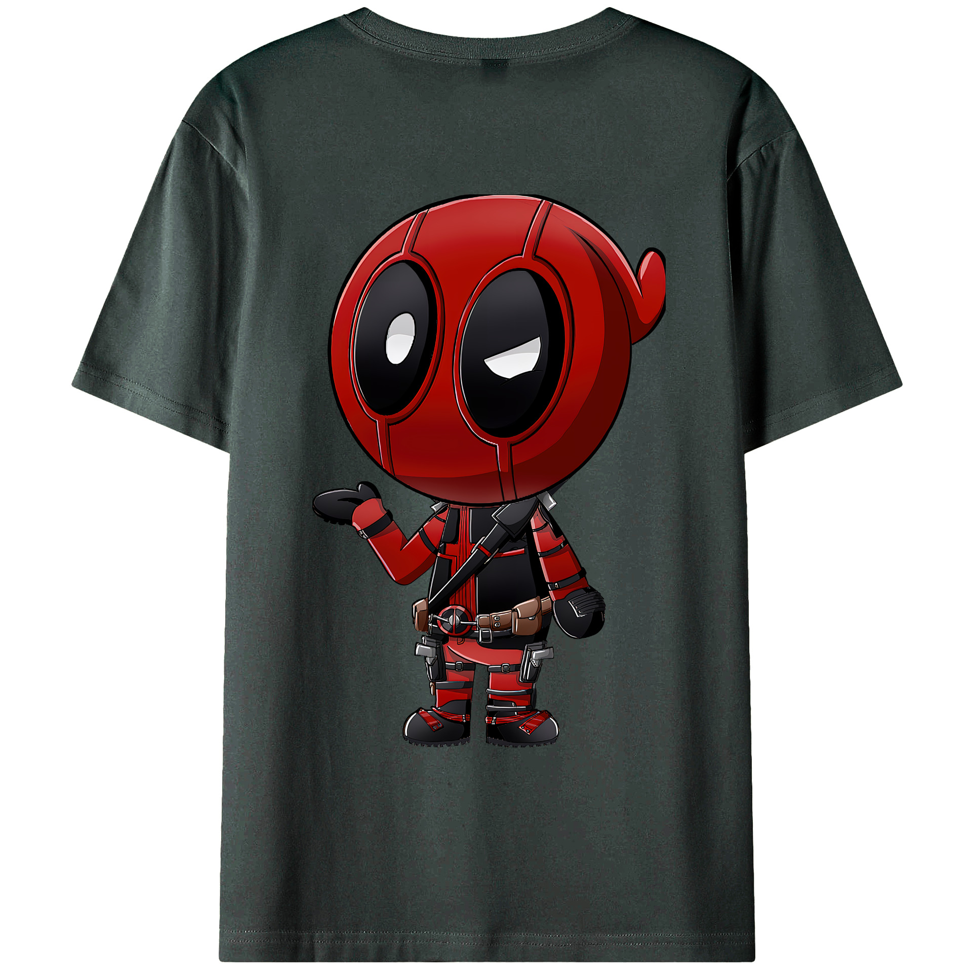 （画像用） Deadpool デッドプール 綿100％ メンズ半袖Tシャツ（バックプリント） 通気性
